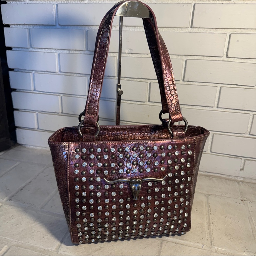 MONTANA WEST LONGHORN CONCEALED CARRY STUDDED TOTE